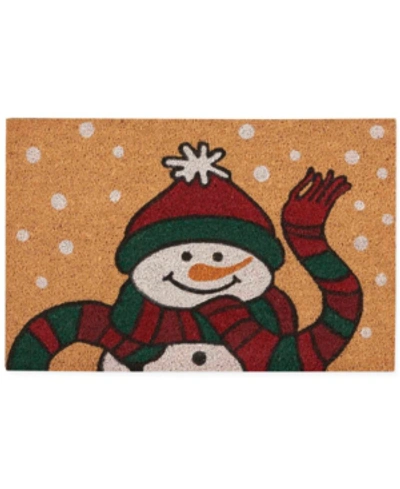 Nourison Snowman 18" X 28" Door Mat Bedding In Multicolor