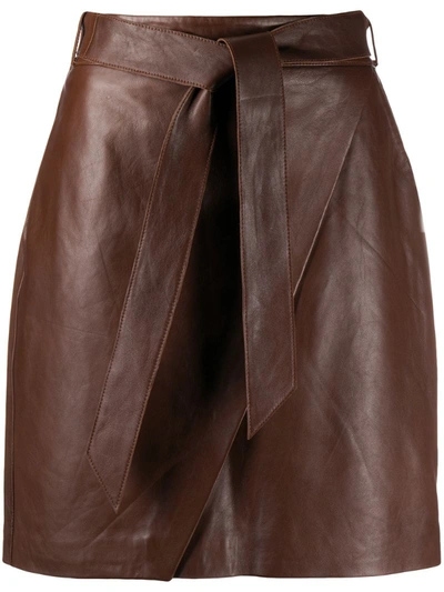 L'autre Chose Lautre Chose Skirt Lautre Chose Short Skirt In Leather In Brown