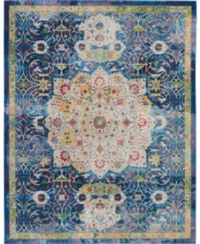 Nourison Ankara Global Anr03 Blue 8'10" X 11'10" Area Rug