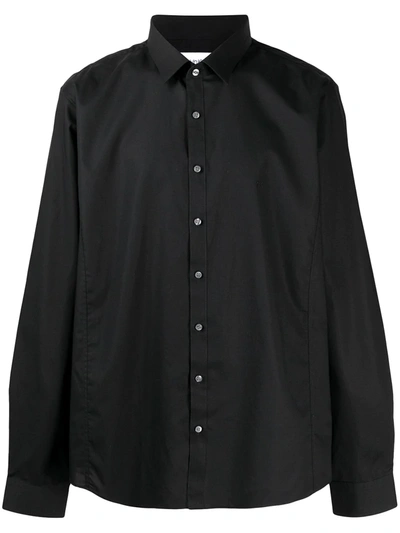 Calvin Klein Extra-slim Pointed Collar Shirt In Black