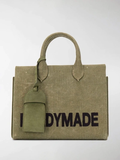 Readymade Logo Print Shopping Bag In Green