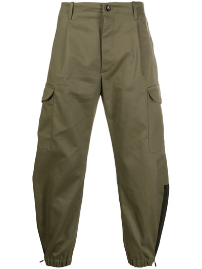 Nine In The Morning Balloon Leg Cropped Trousers In Green