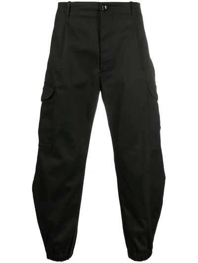 Nine In The Morning Balloon Leg Cropped Trousers In Black