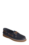 Sperry 'authentic Original' Boat Shoe In Navy Tumbled Leather