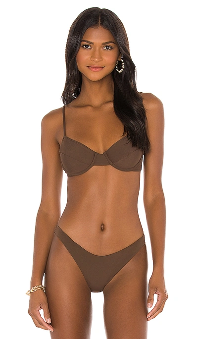 Riot Swim Jax Bikini Top In Chocolate