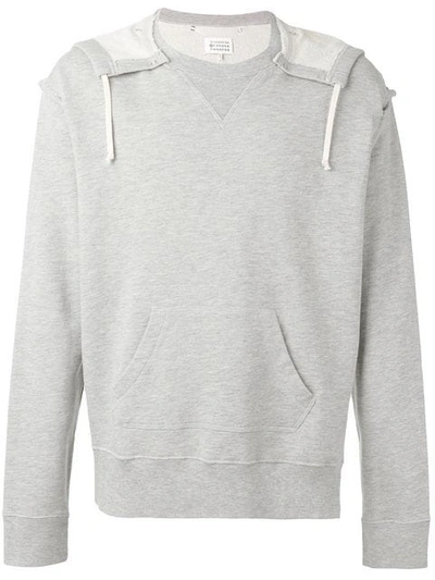 Maison Margiela Oversize Hooded Sweatshirt In Grey