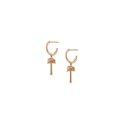 Aurate Gold Palm Huggie Earrings In Gold/ Pink
