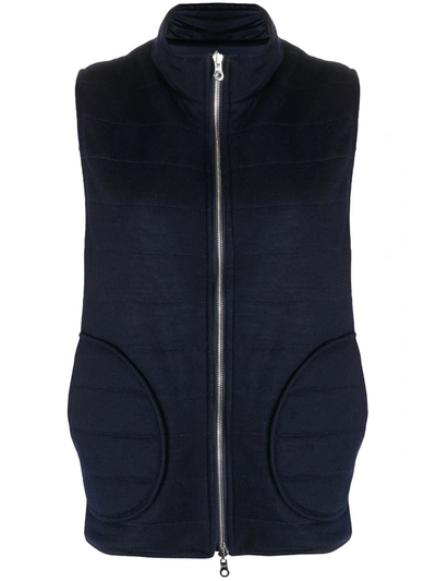 N•peal Quilted Zip-through Reversible Gilet In Blue