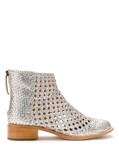 Sarah Chofakian Leather Teca Boots In Silver