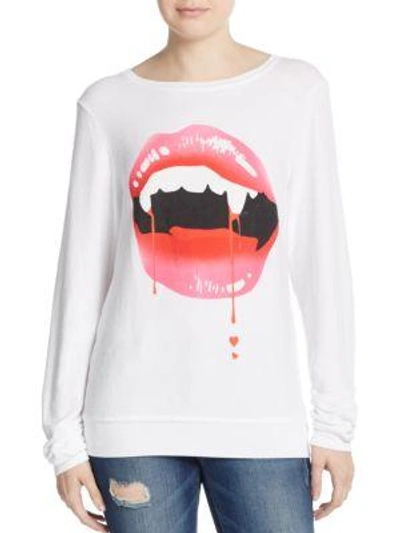 Wildfox Lady Is A Vamp Graphic Sweatshirt In Clean White