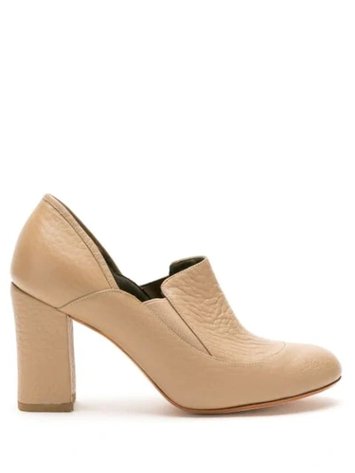 Sarah Chofakian Leather Egito Ankle Boots In Neutrals