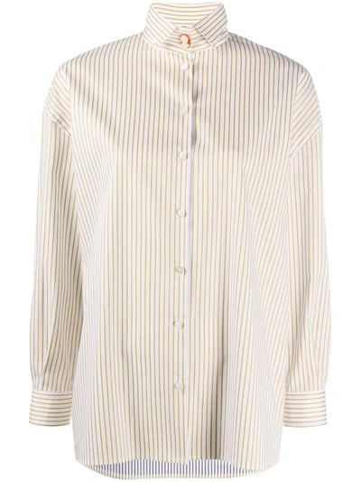 Giuliva Heritage Collection Oversized Stripe Cotton Shirt In Neutrals