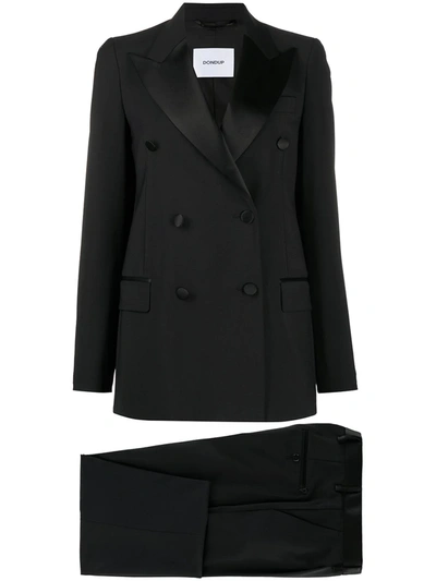 Dondup Double-breasted Trouser Suit In Black