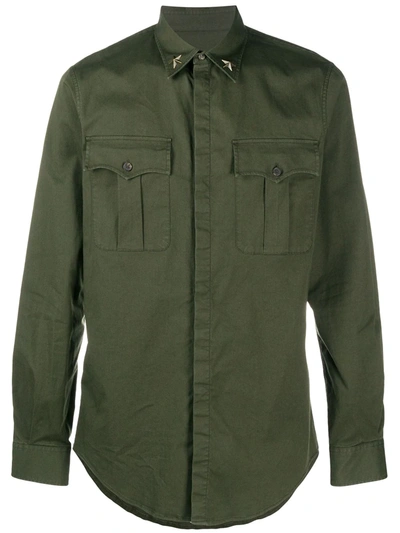 Dsquared2 Collar Detail Utility Shirt In Green