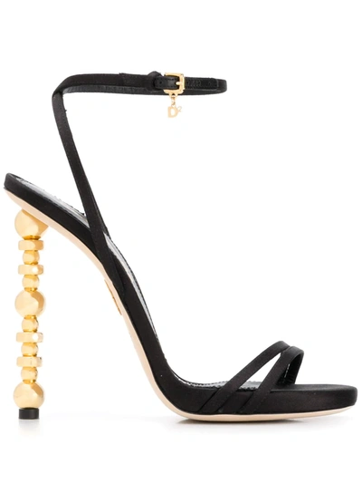 Dsquared2 Structured Heel Strappy Sandals In Black