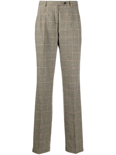Massimo Alba High-waisted Houudstooth Trousers In Neutrals