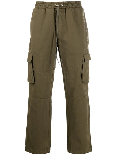 Represent Drawstring Cargo Trousers In Green