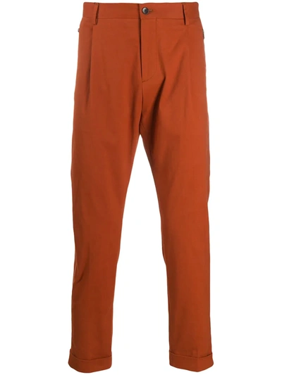 Etro Zip-pocket Tapered Trousers In Orange