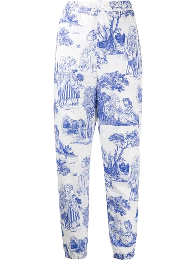 Moschino Animé Tapered Trousers In White