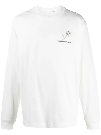 Alexander Wang Logo Print Long-sleeved T-shirt In White