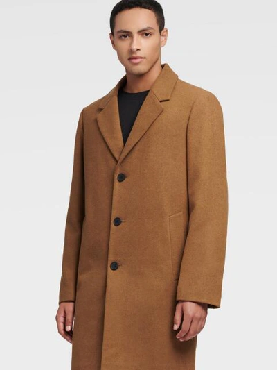 Dkny Men's Single-breasted Wool Blend Coat - In Camel