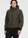 Dkny Men's Soft-shell Contrast Hooded Jacket - In Olive
