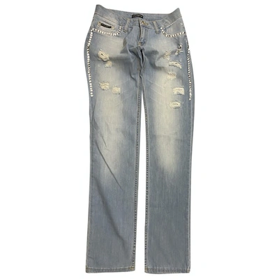 Pre-owned Dolce & Gabbana Straight Trousers In Blue