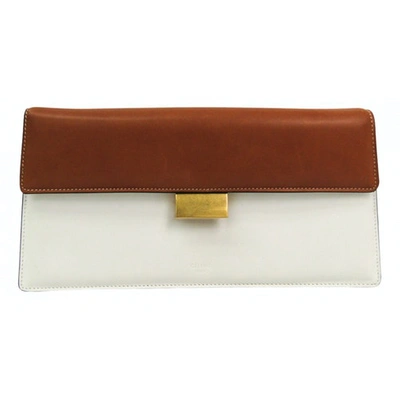 Pre-owned Celine White Leather Clutch Bag