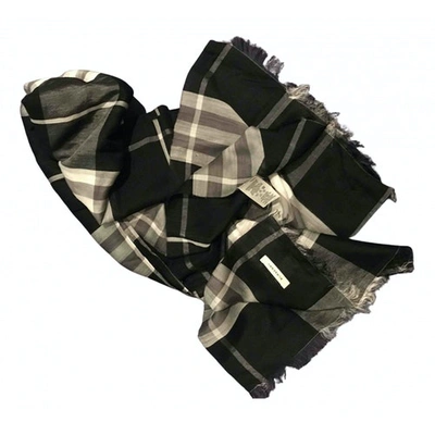 Pre-owned Burberry Silk Stole In Black