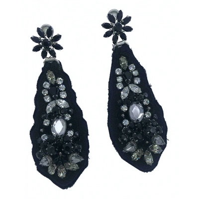 Pre-owned Prada Black Crystal Earrings