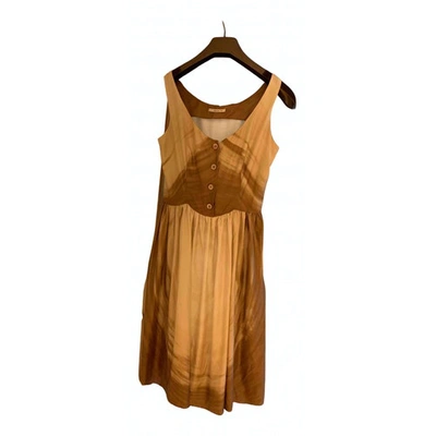 Pre-owned Prada Silk Mid-length Dress In Multicolour