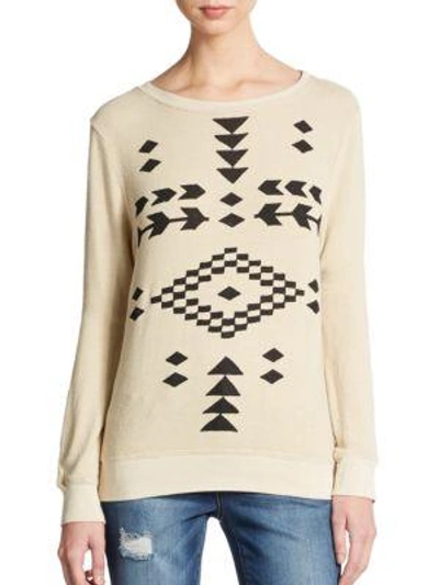 Wildfox Warrior Dropped Shoulder Pullover In Fawn
