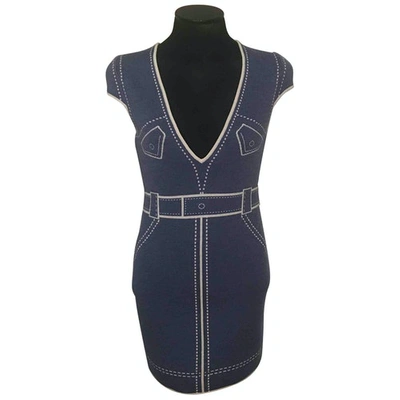 Pre-owned Maryling Wool Mini Dress In Blue