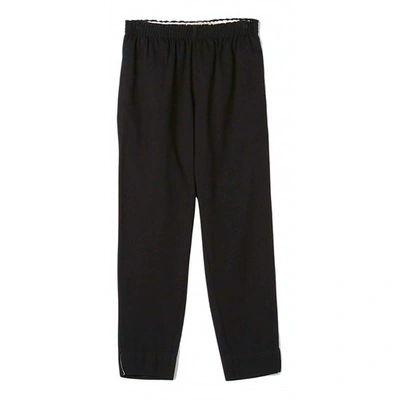 Pre-owned Bassike Straight Pants In Black