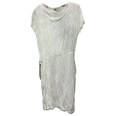 Pre-owned Lanvin Silk Mid-length Dress In White