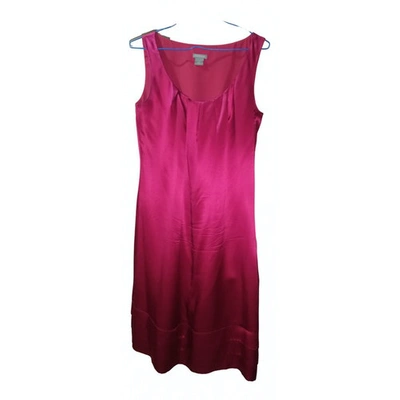 Pre-owned Ann Taylor Silk Mid-length Dress In Red