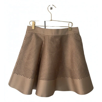 Pre-owned Club Monaco Silk Mini Skirt In Camel