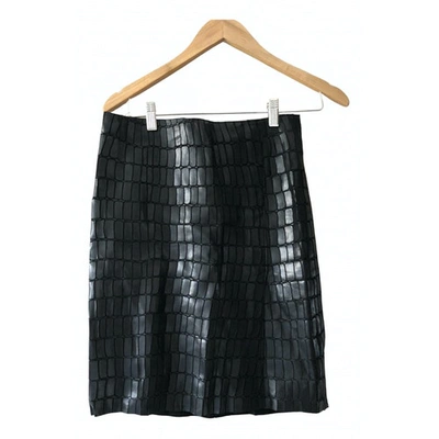 Pre-owned Kaufmanfranco Leather Mid-length Skirt In Black