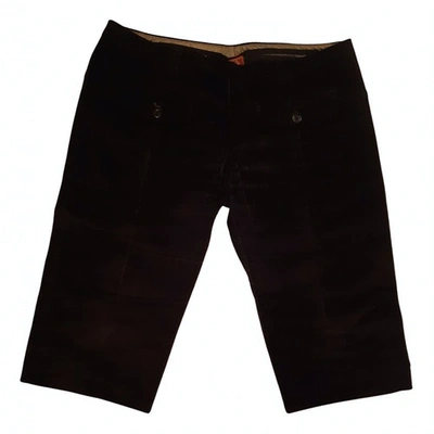 Pre-owned Dondup Velvet Short Trousers In Black