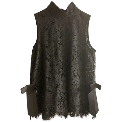 Pre-owned Ganni Black Lace  Top