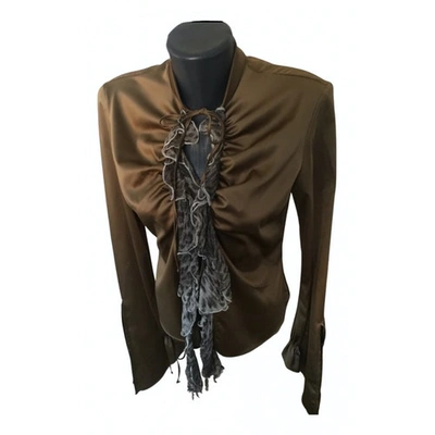 Pre-owned Just Cavalli Silk Shirt In Gold