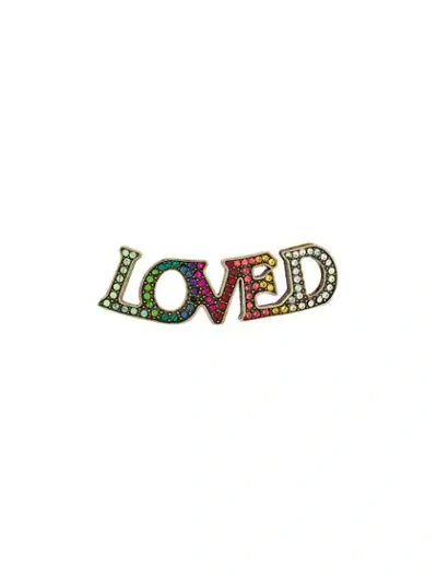 Gucci 'loved' Brass Brooch And Crystals In Multicolor