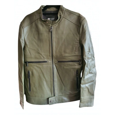 Pre-owned Z Zegna Khaki Leather Jacket