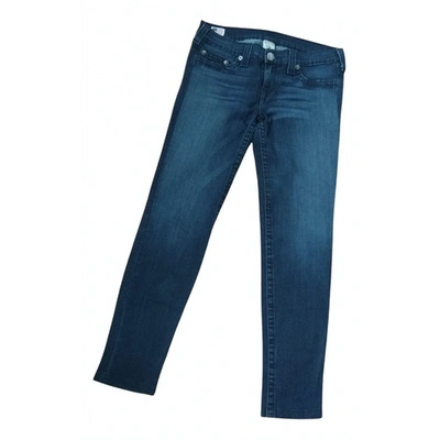 Pre-owned True Religion Straight Trousers In Blue