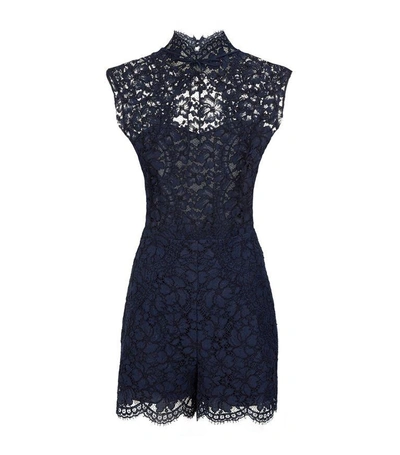 Sandro Janel Backless Lace Playsuit In Blue