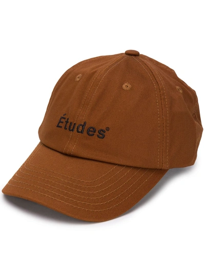Etudes Studio Embroidered Logo Cap In Brown