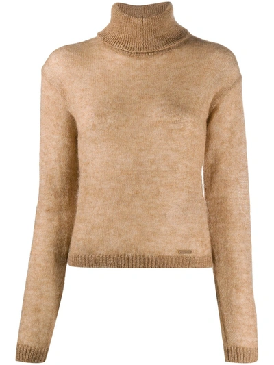 Dsquared2 Wool Roll-neck Jumper In Brown