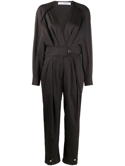 Iro V-neck Belted Jumpsuit In Black