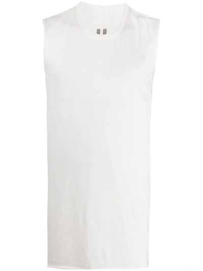 Rick Owens Long Cotton Waistcoat In White
