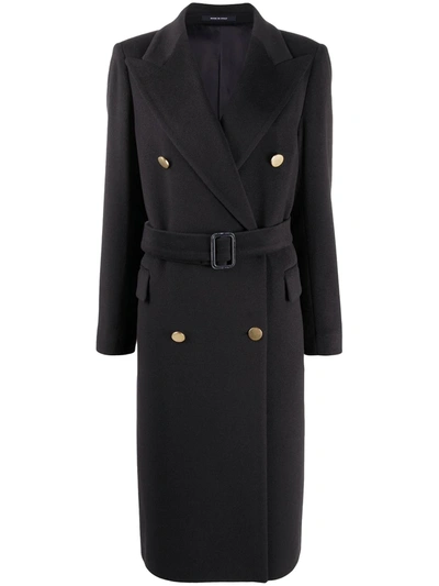 Tagliatore Belted Tailored Coat In Blue